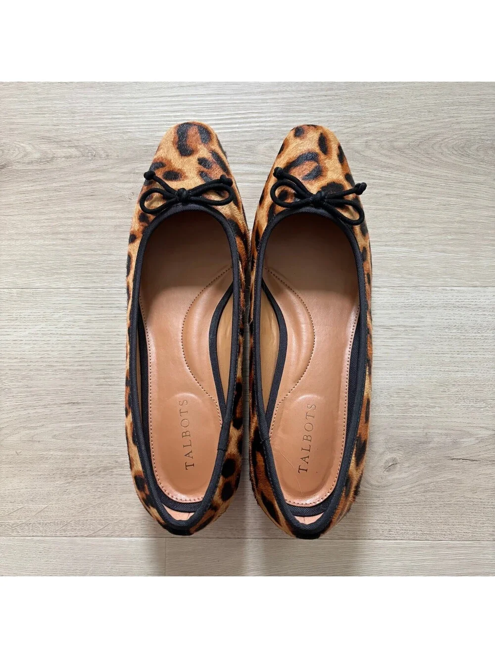 Talbots NWOT Women's Leopard Print Calf Hair Penelope Ballet Flats Size 9.5